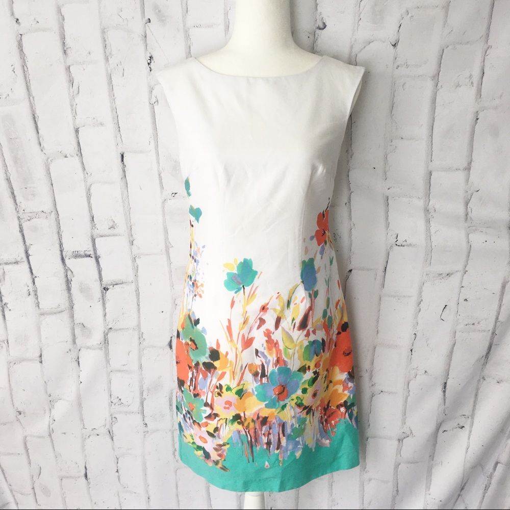Northstyle Sleeveless White Floral Shift Dress 4